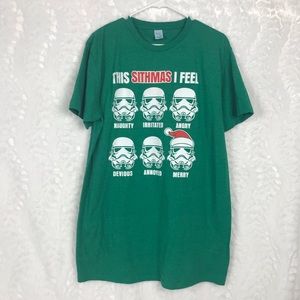 Pacific Christmas Star Wars Troopers green Tee Lg